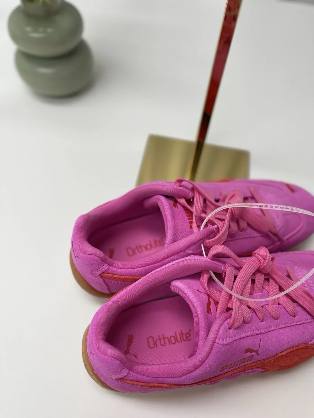 PUMA Speedcat OG Suede Low Top Lace-Up Cushioned Women’s Pink Pixel